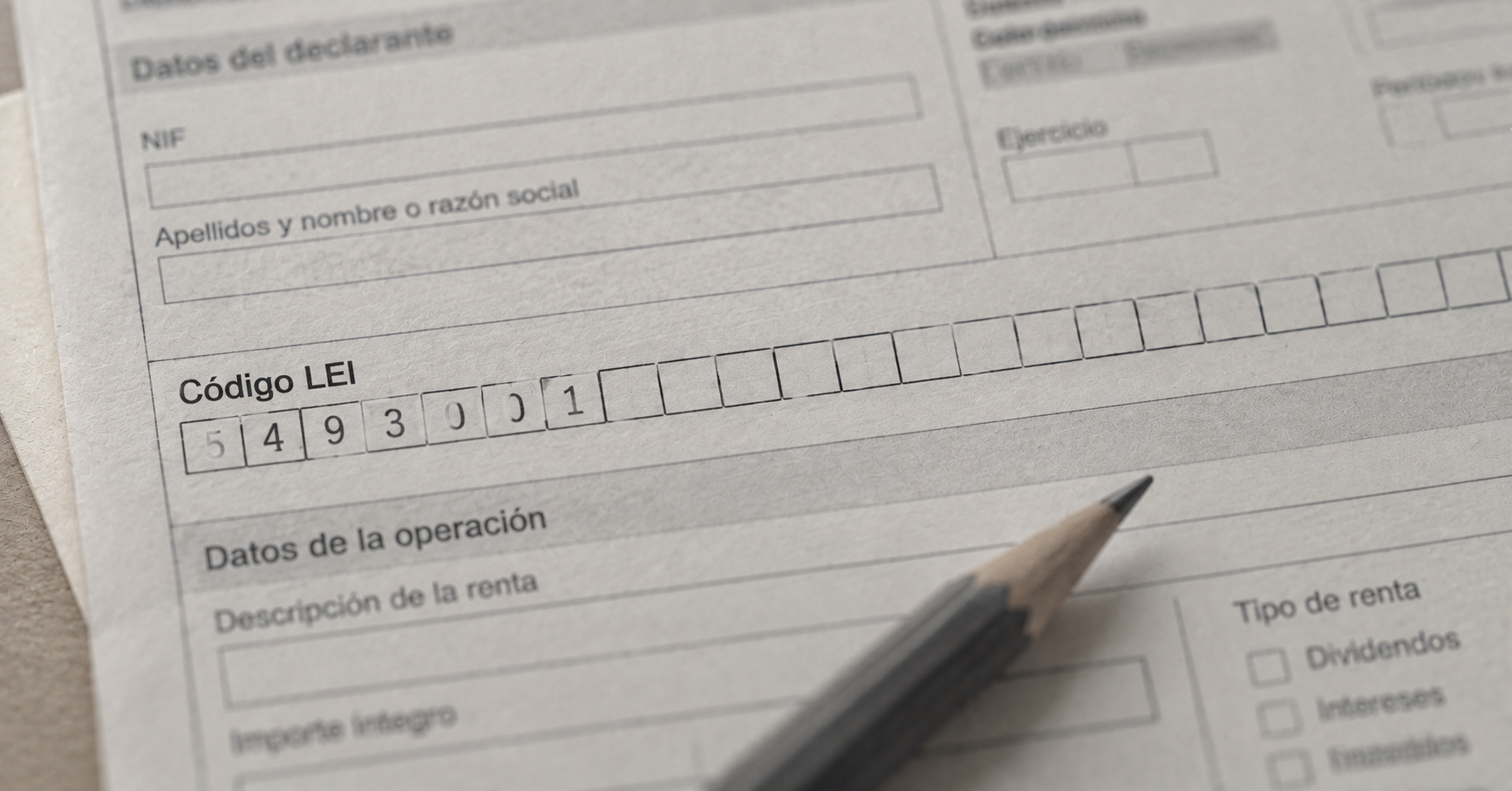 Código LEI en el Modelo 210 para reclamaciones de dividendos